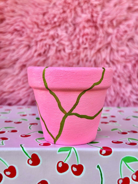 Pink kintsugi Mini Pot