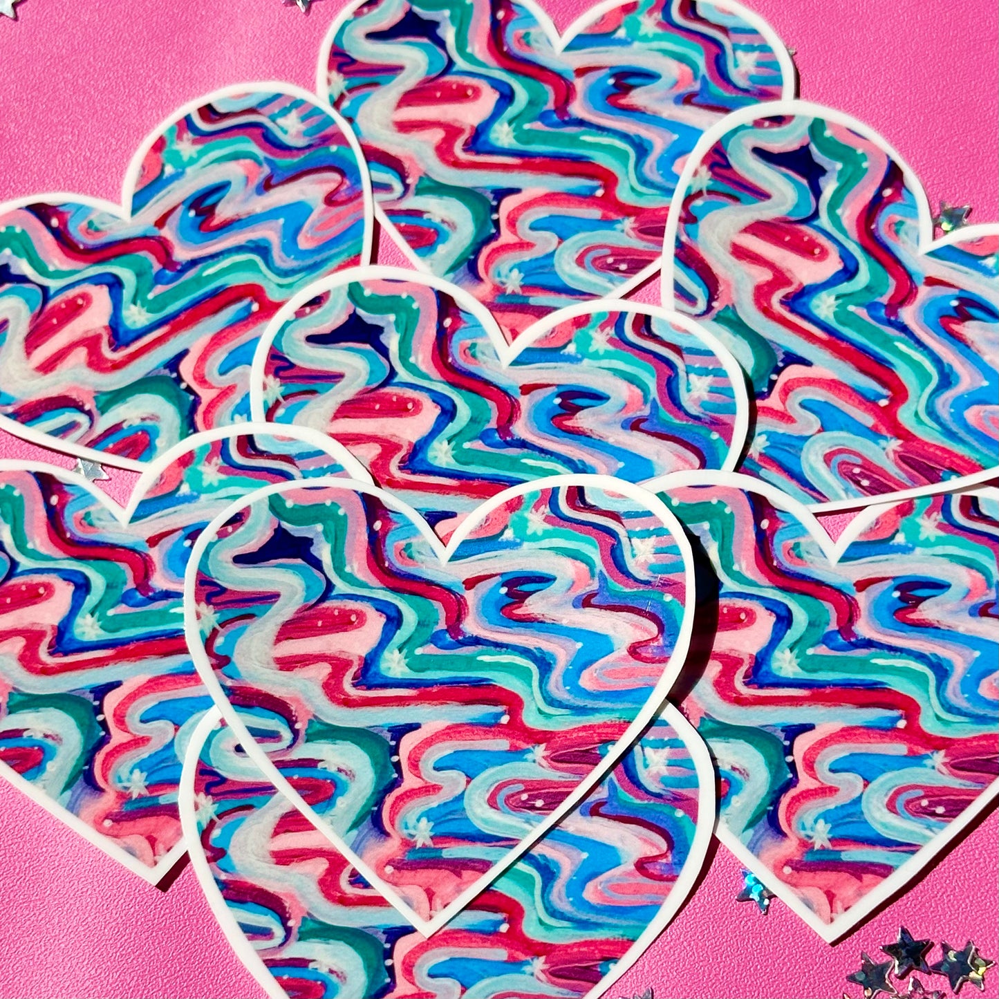 Abstract Heart Stickers