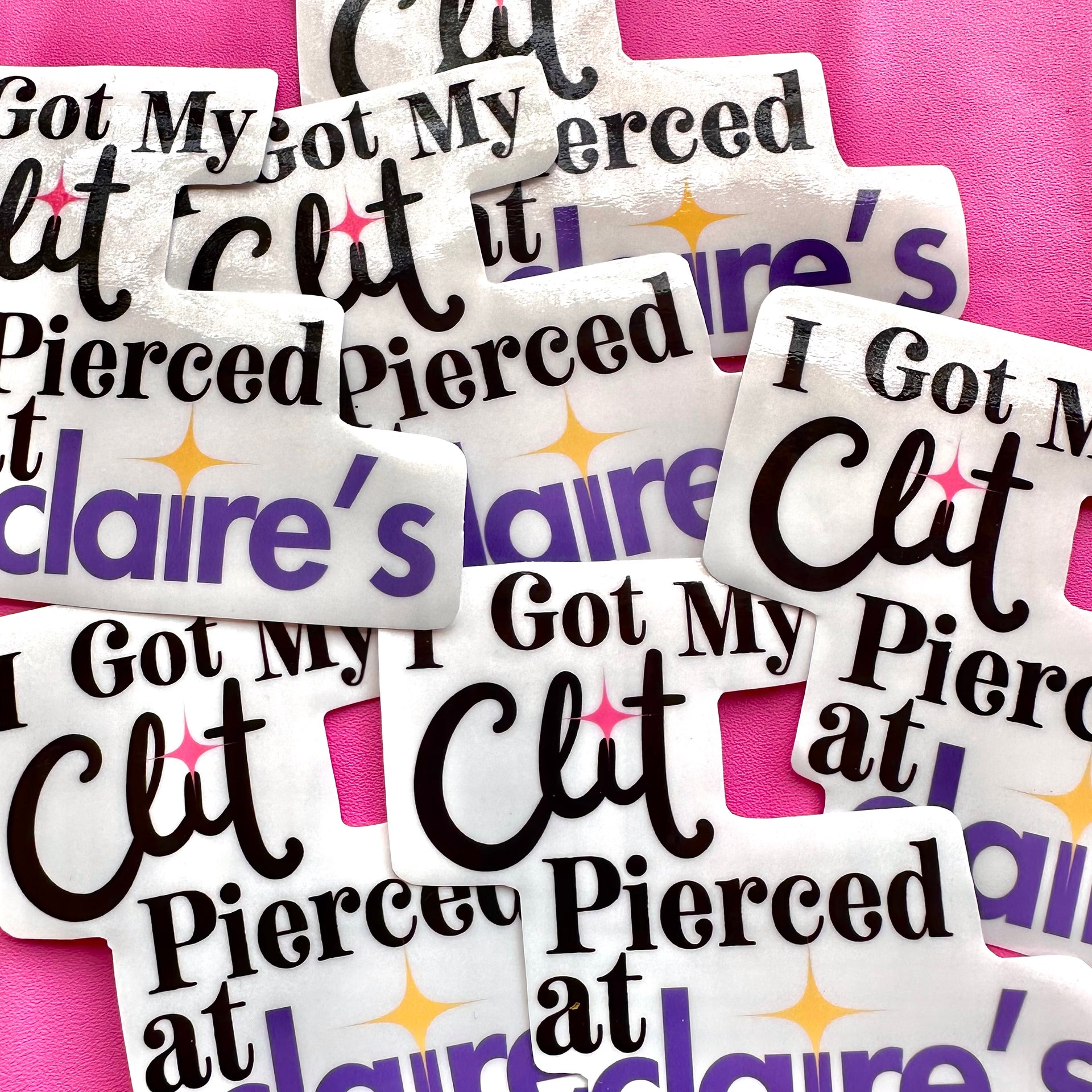 I got my clit pierced at Claires Stickers – kcorekolor