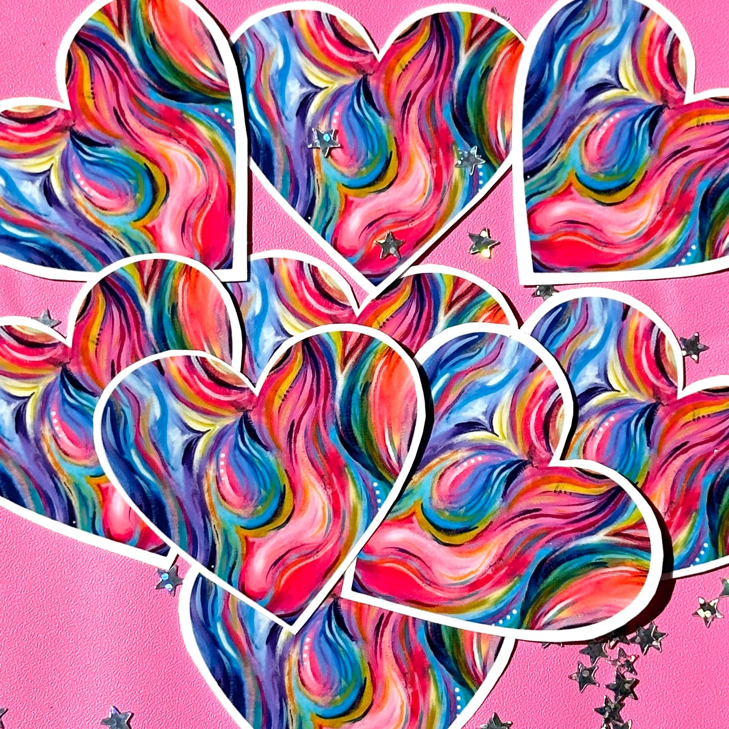 Abstract Heart Stickers